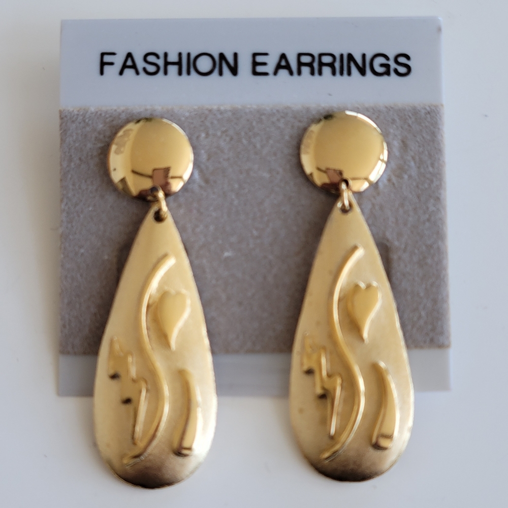 Goldtone Teardrop Post Earrings
